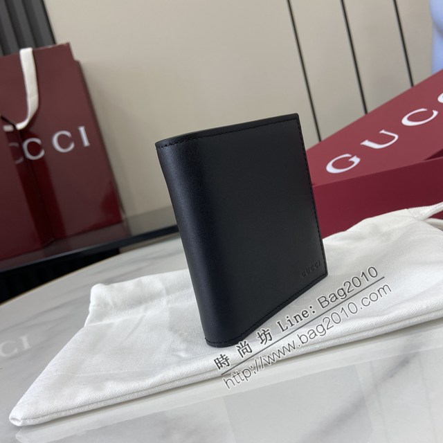 Gucci專櫃古馳最新款Emblem系列對折短夾錢包 jh2599型號：818949